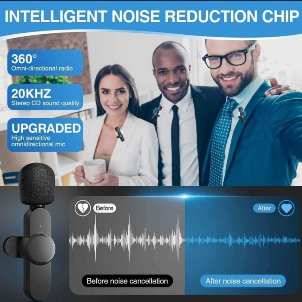 Dual Wireless Microphone for iPhone, Android, Camera - Picture 5 of 7
